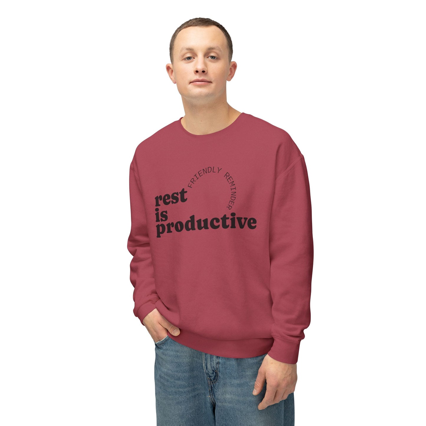 Rest Is Productive Crewneck Sweatshirt - Motivational Apparel