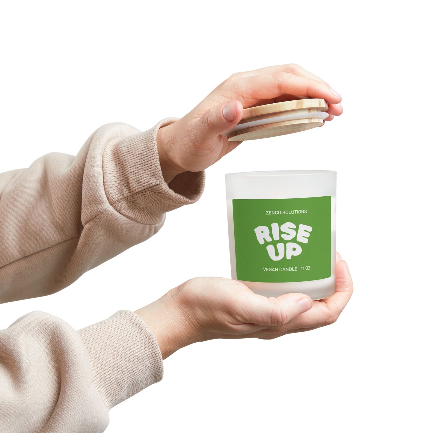 Rise Up Vegan Candle (Fraser Fir) - 11oz Frosted Glass