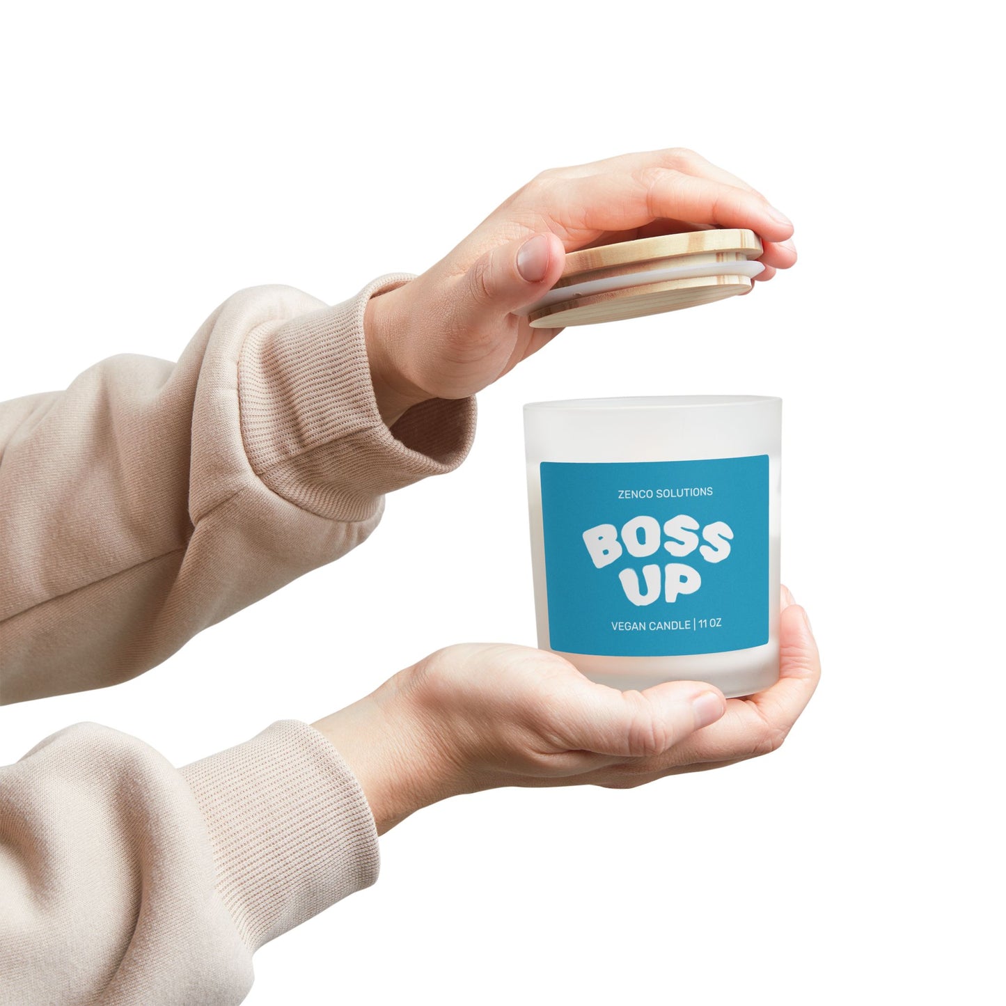 Boss Up Vegan Candle (Blackberry Vanilla) - 11oz Frosted Glass