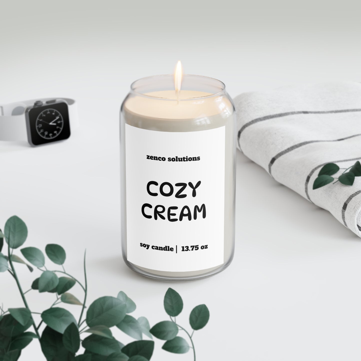 Cozy Cream Calming Soy Candle (Vanilla Bean) - 13.75oz