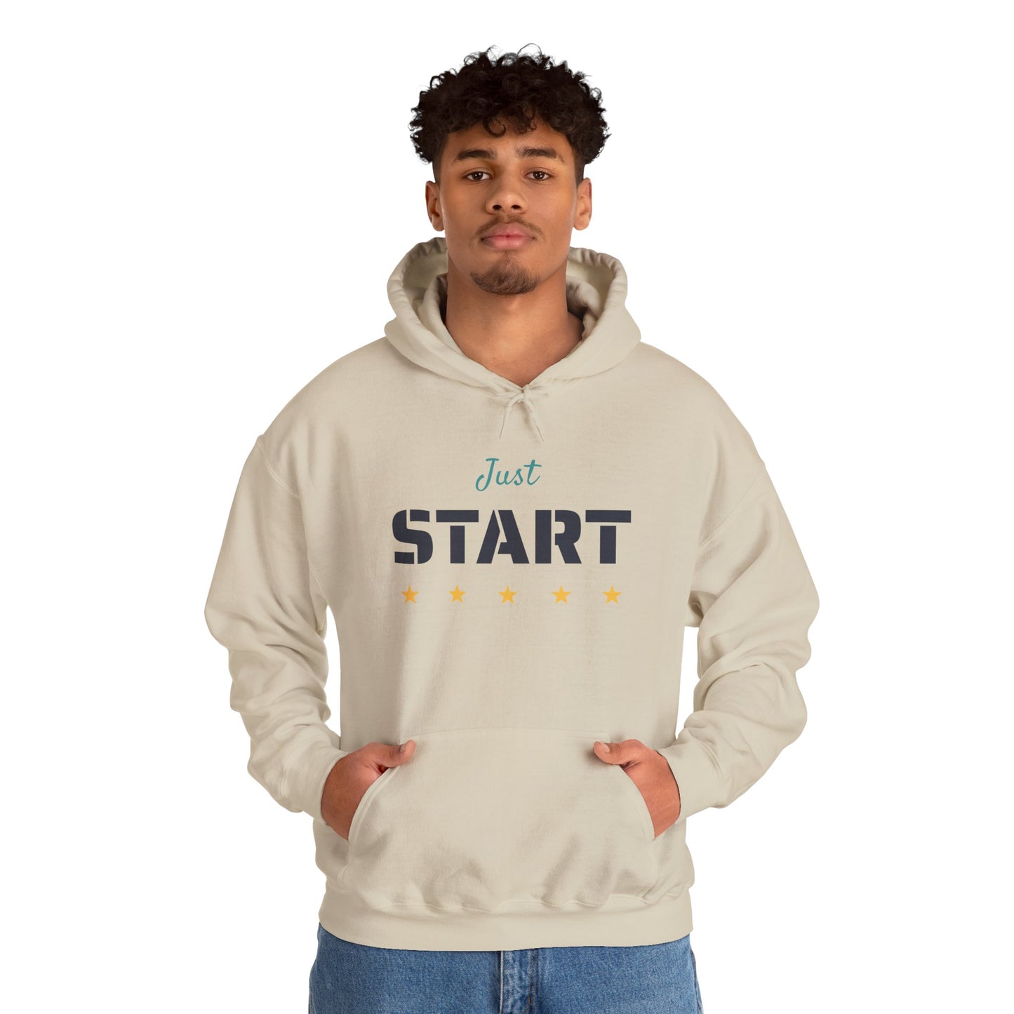 Just Start Motivational Hooded Sweatshirt