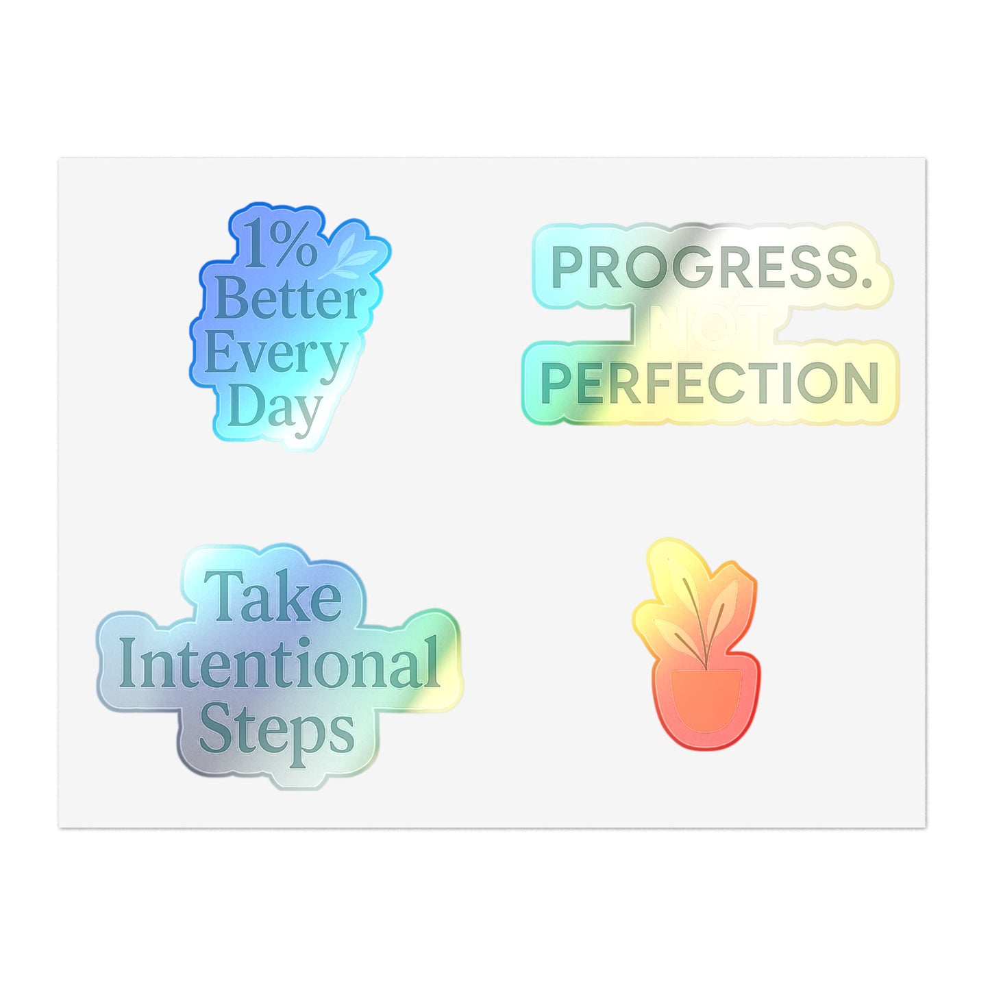 Progress Over Perfection 4 Pack Sticker Set
