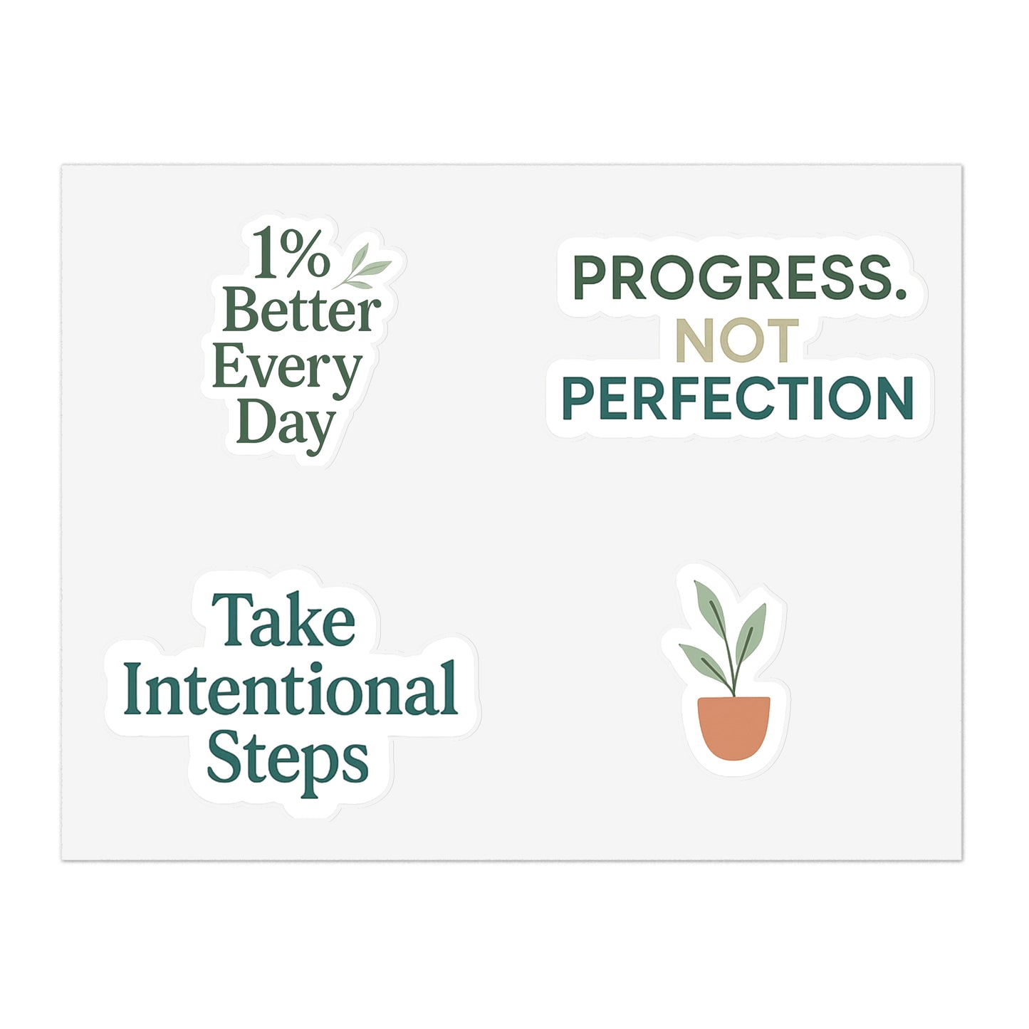 Progress Over Perfection 4 Pack Sticker Set