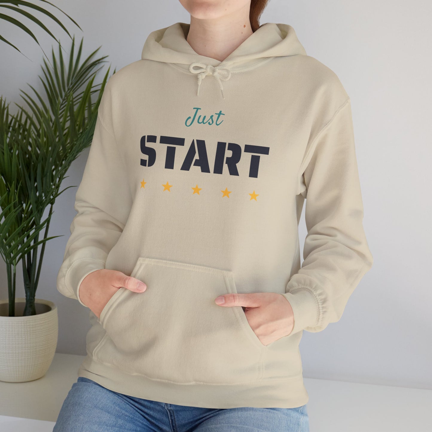 Just Start Motivational Hooded Sweatshirt