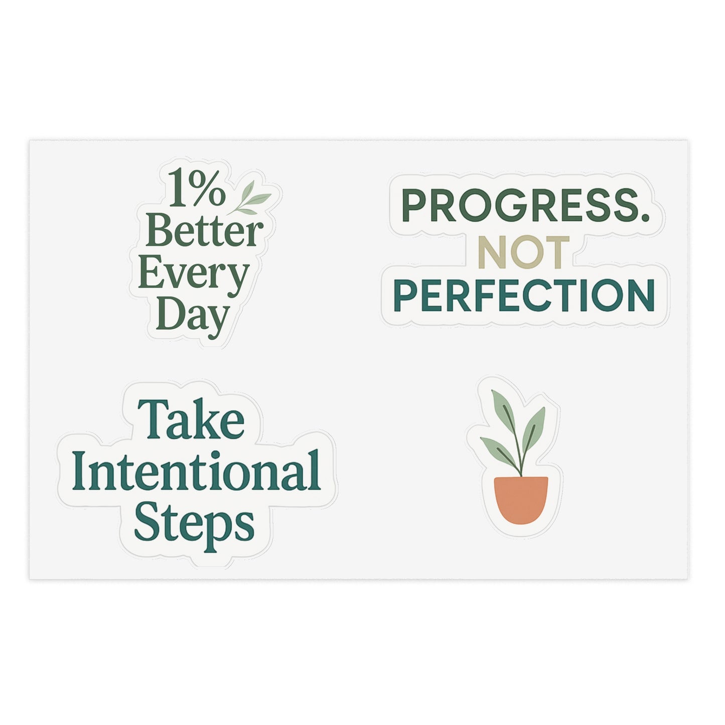 Progress Over Perfection 4 Pack Sticker Set