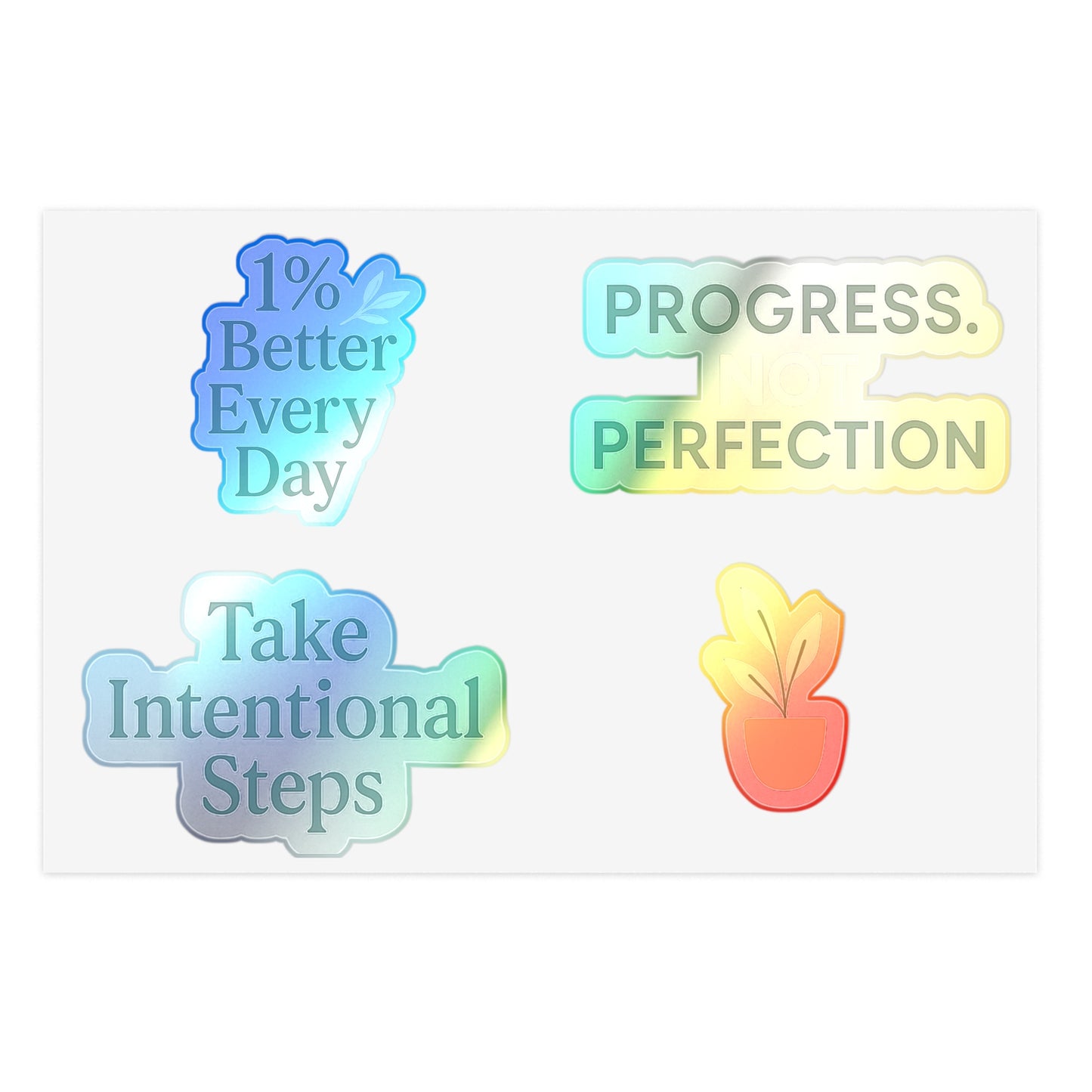 Progress Over Perfection 4 Pack Sticker Set