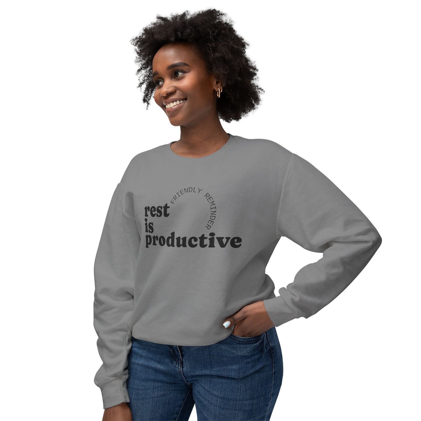 Rest Is Productive Crewneck Sweatshirt - Motivational Apparel