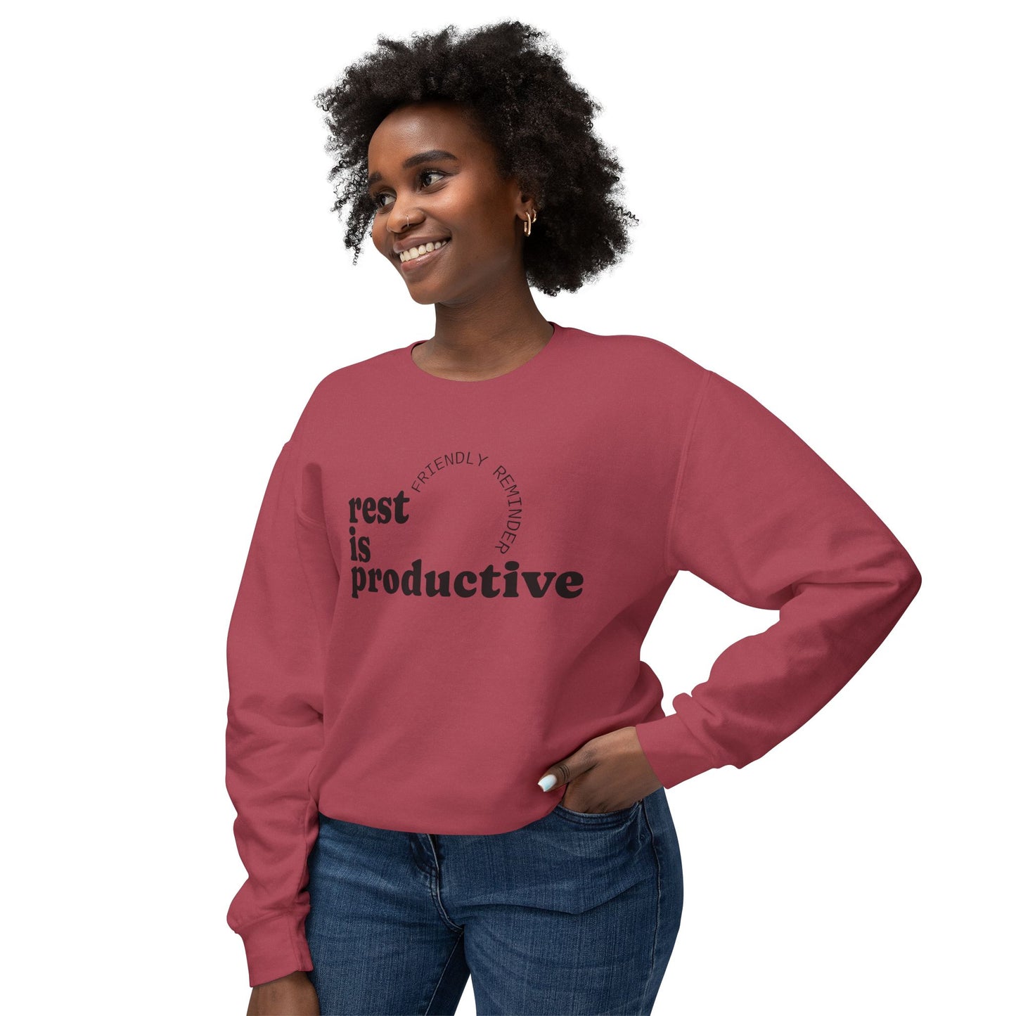 Rest Is Productive Crewneck Sweatshirt - Motivational Apparel