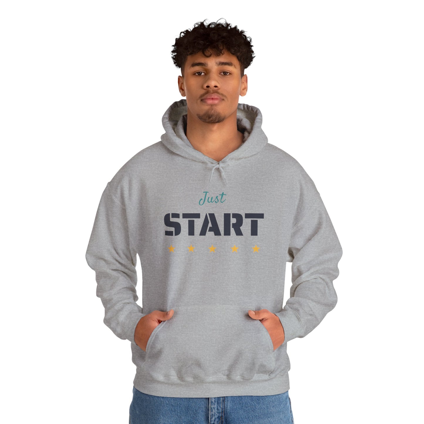 Just Start Motivational Hooded Sweatshirt