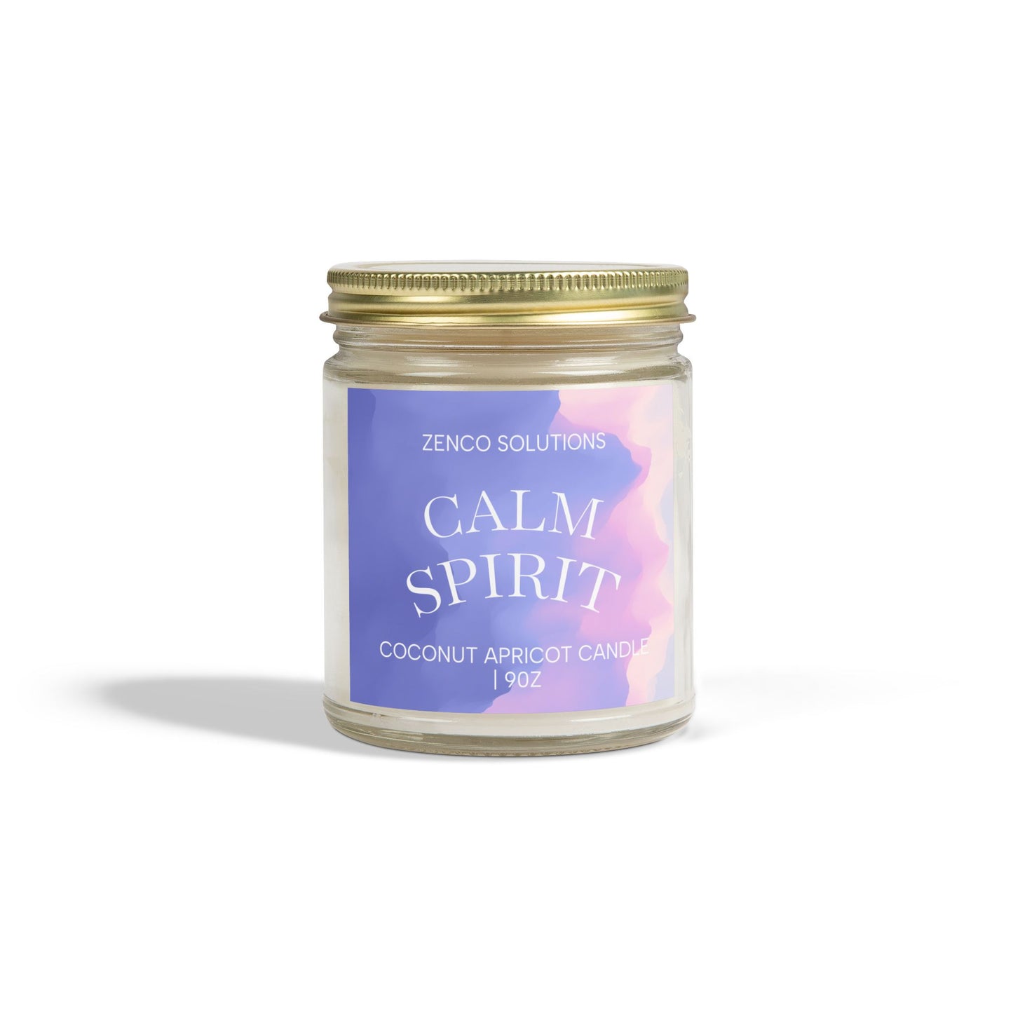 Calm Spirit: Lavender-Scented Coconut Apricot Wax Candle 9oz