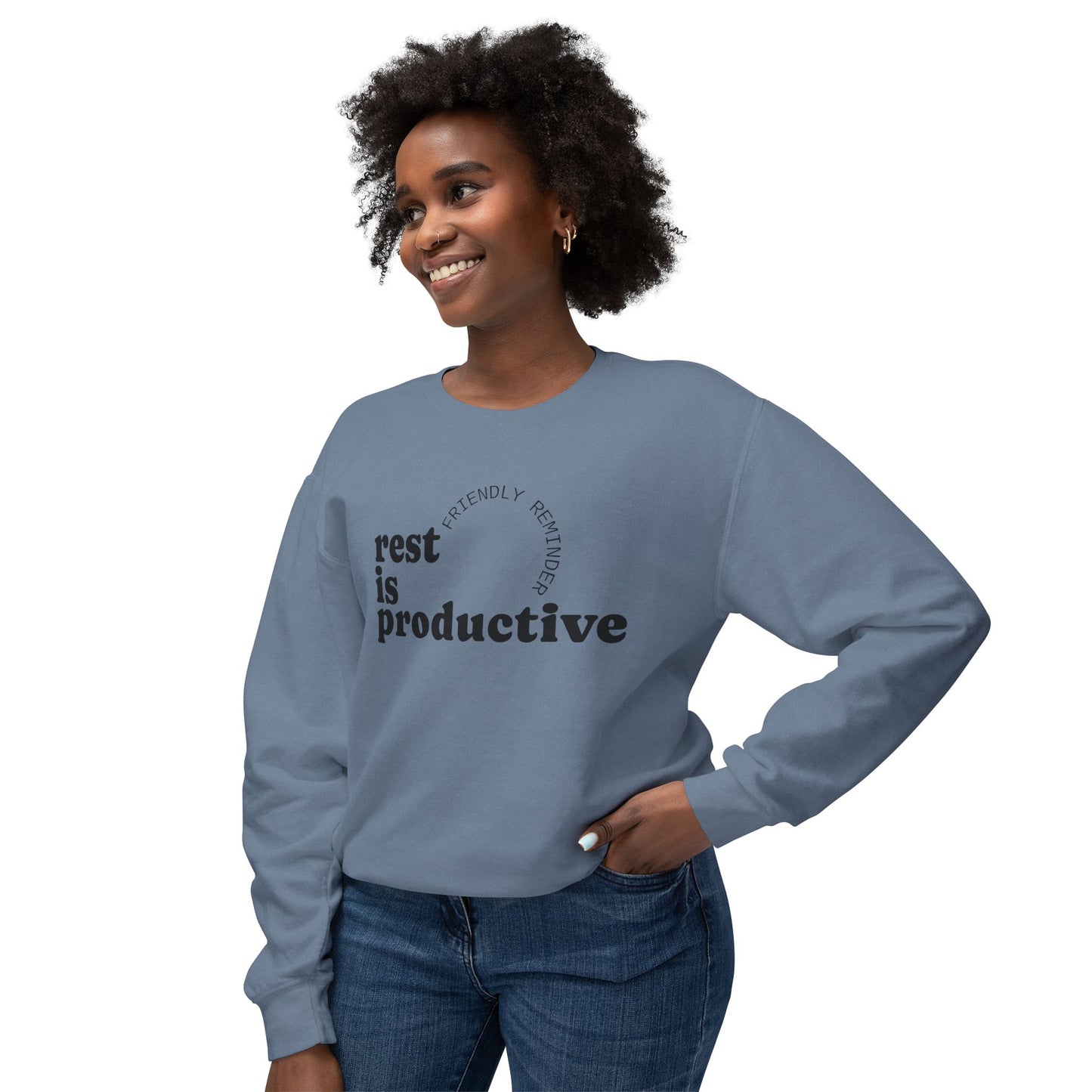 Rest Is Productive Crewneck Sweatshirt - Motivational Apparel