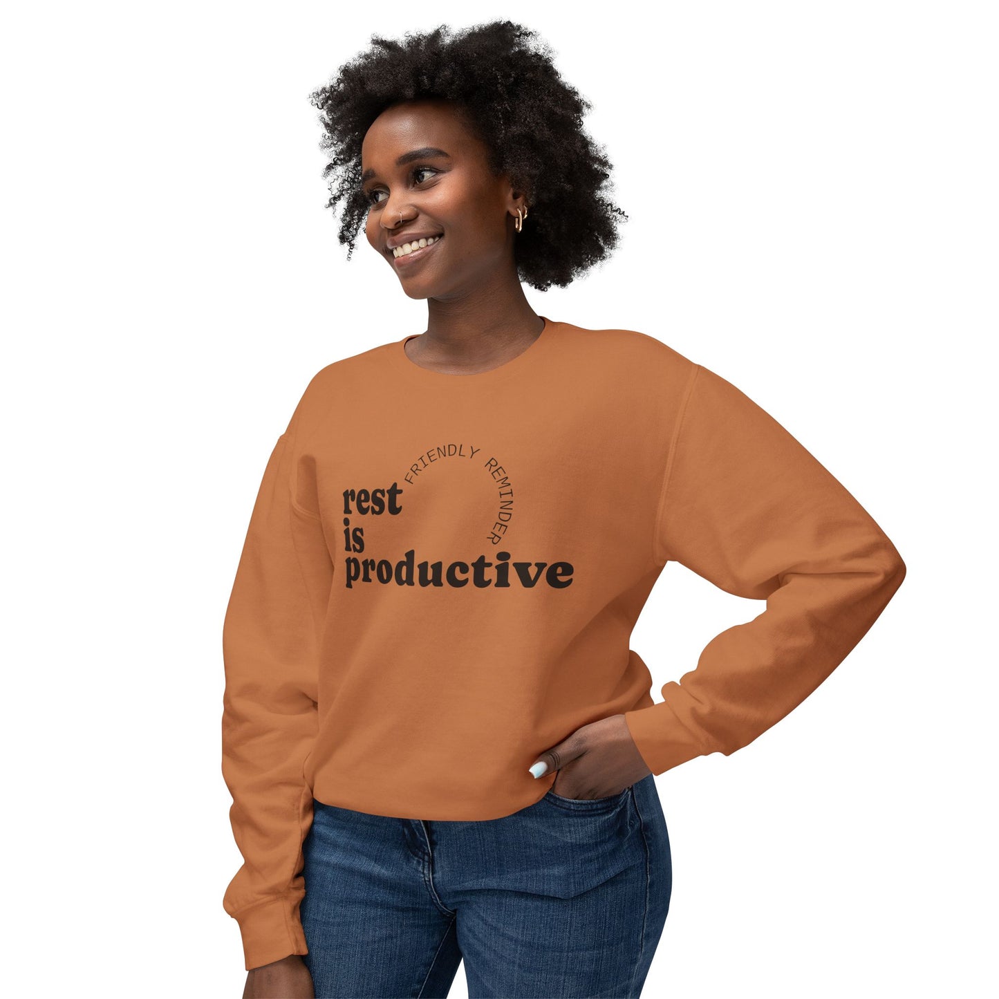 Rest Is Productive Crewneck Sweatshirt - Motivational Apparel