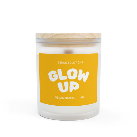 Glow Up Vegan Candle (Mango Coconut) - 11oz Frosted Glass