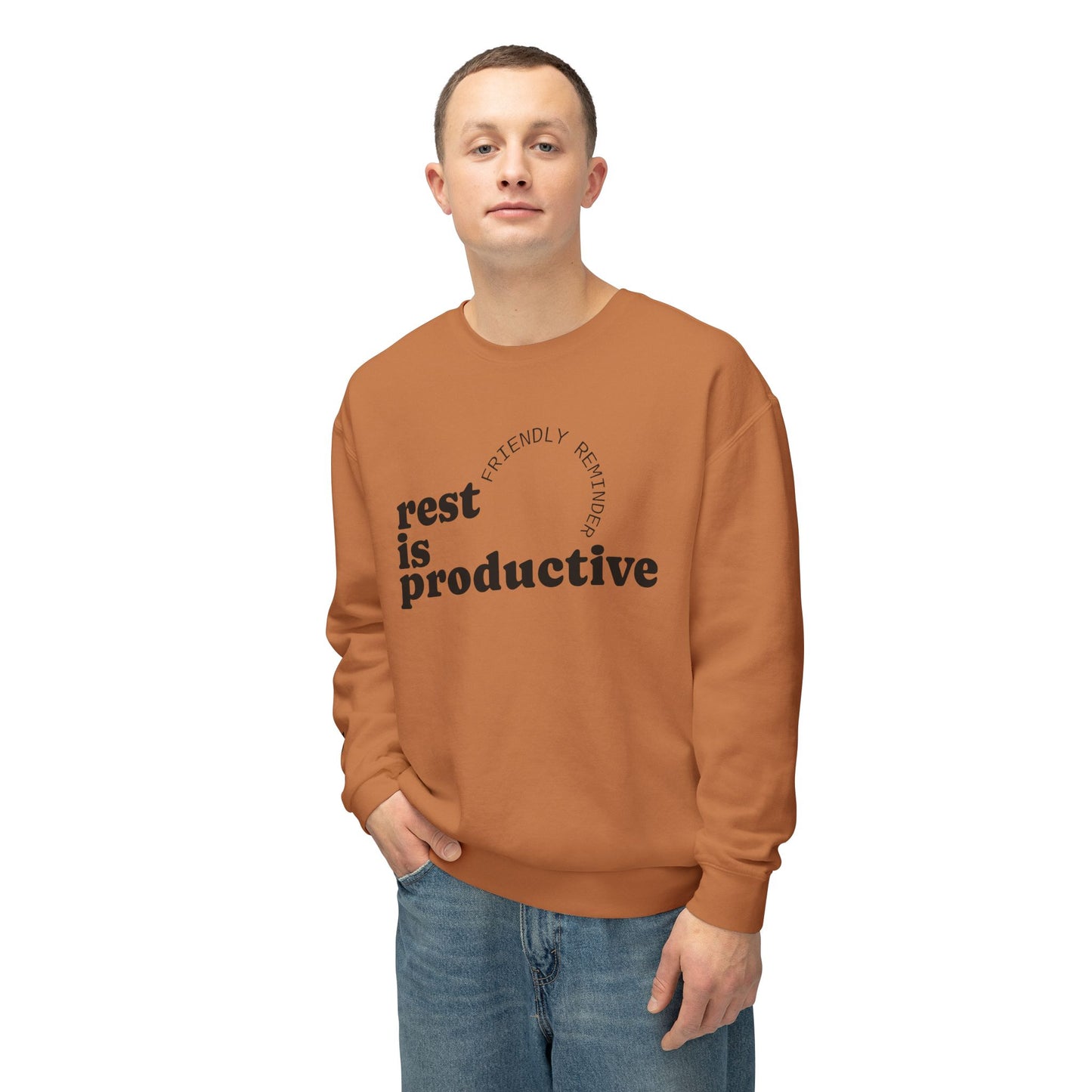 Rest Is Productive Crewneck Sweatshirt - Motivational Apparel