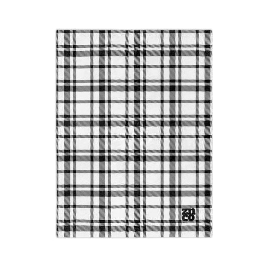 B&W Plaid Velveteen Microfiber Blanket