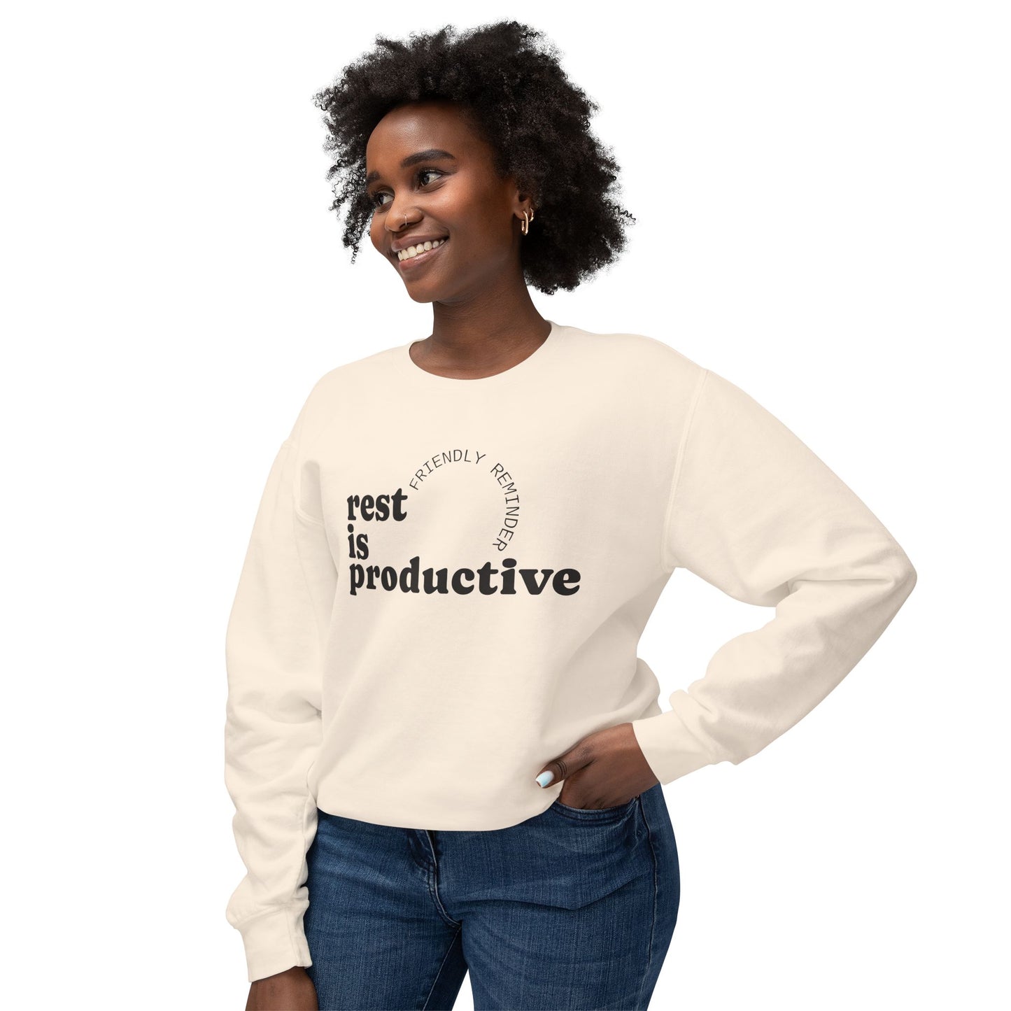 Rest Is Productive Crewneck Sweatshirt - Motivational Apparel