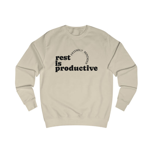 Rest Is Productive Motivational Crewneck Sweatshirt