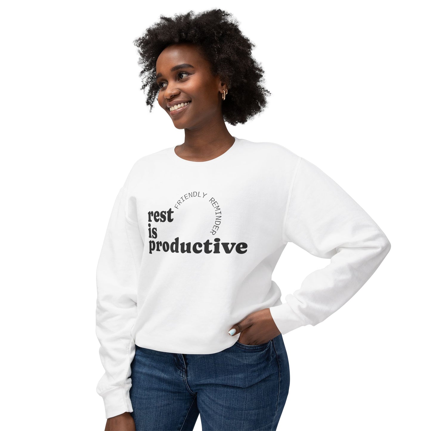 Rest Is Productive Crewneck Sweatshirt - Motivational Apparel