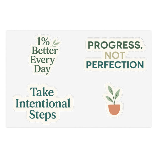 Progress Over Perfection 4 Pack Sticker Set