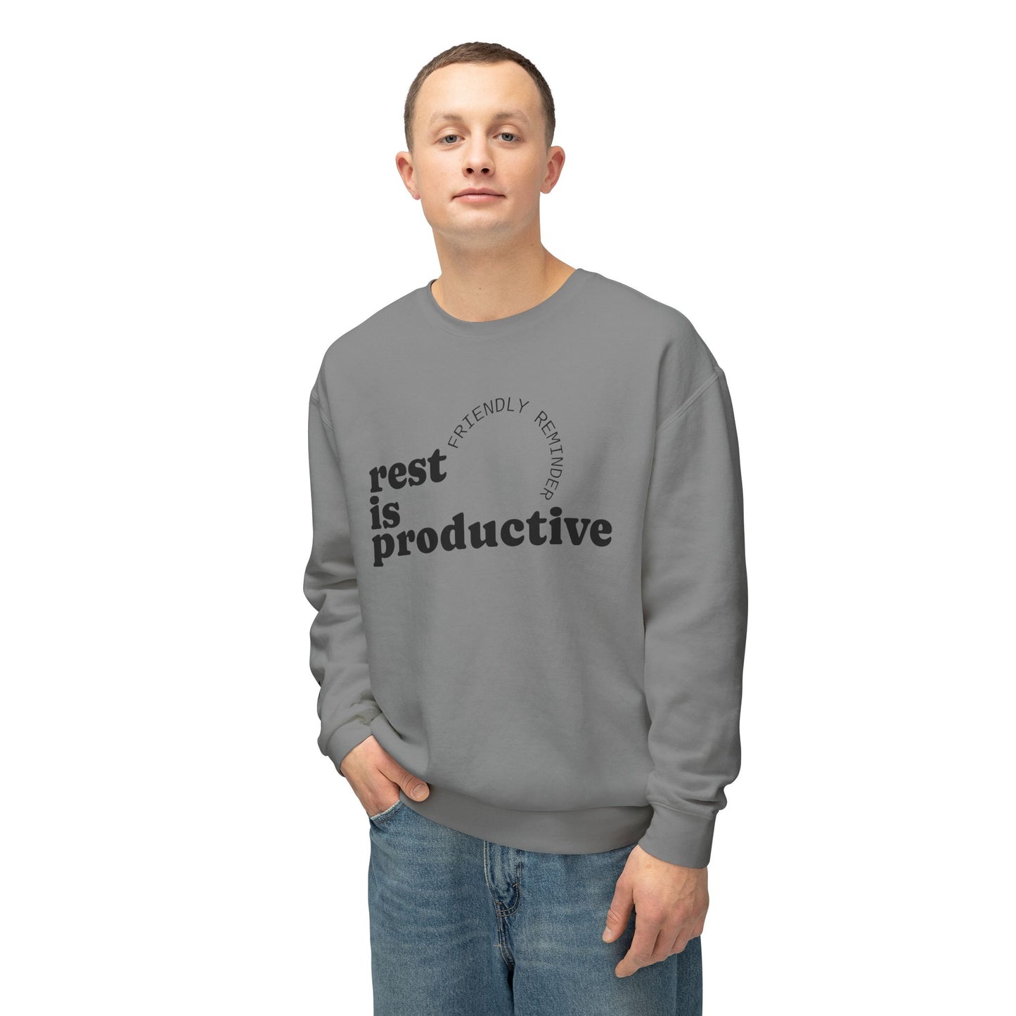 Rest Is Productive Crewneck Sweatshirt - Motivational Apparel